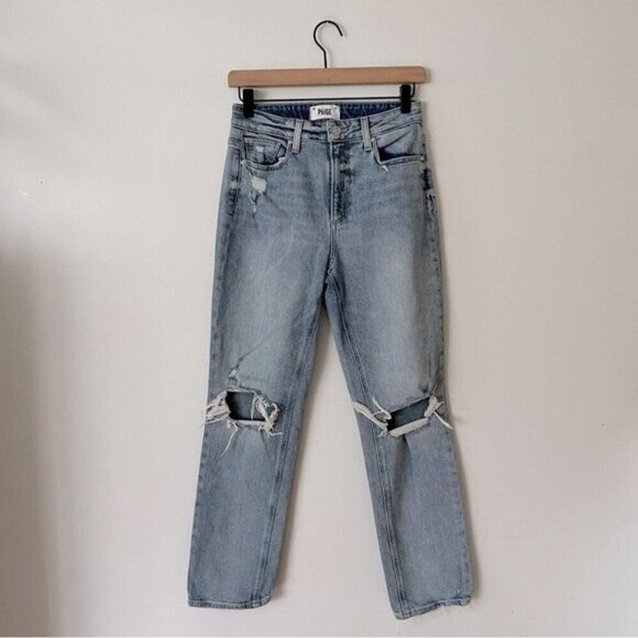 PAIGE Denim Noella High Rise Jeans Ravenna Destructed Wash Women’s Size 25 - Picture 1 of 9